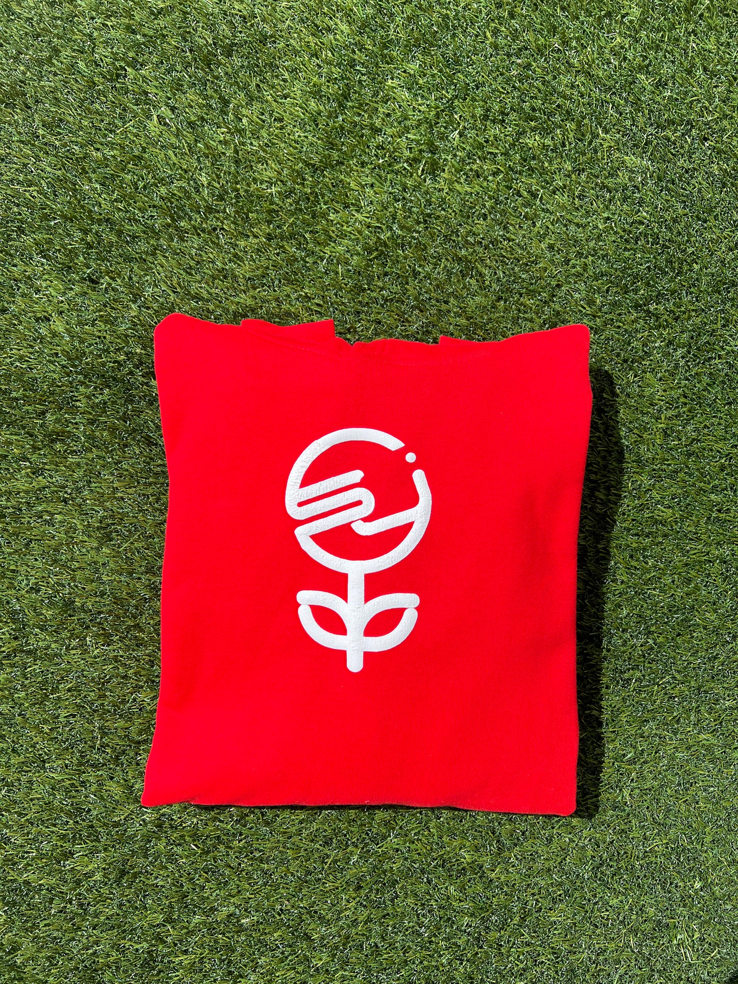 Red SJ Hoodie w/ White Logo