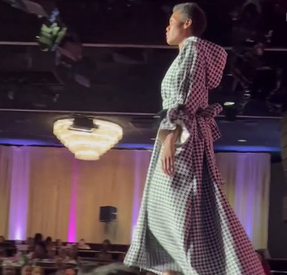 Dionne Houndstooth Bow Coat