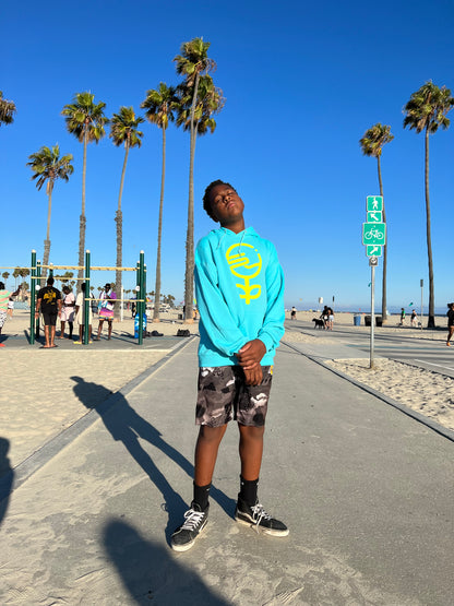 Turquoise SJ Logo Hoodie