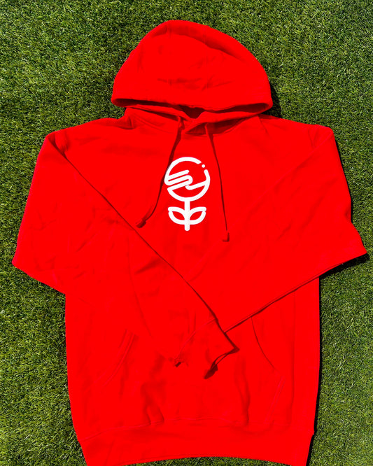 Red SJ Hoodie w/ White Logo